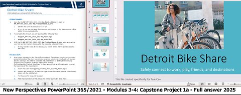 New Perspectives PowerPoint 365/2021 | Modules 3-4: Capstone Project 1a | Detroit Bike Share